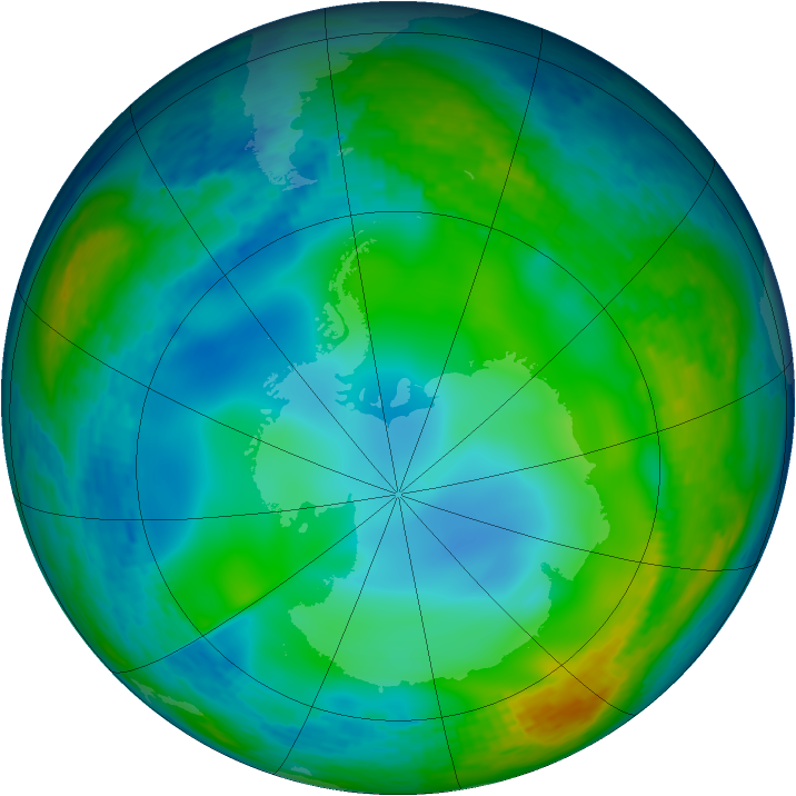 Antarctic ozone map for 07 June 1994